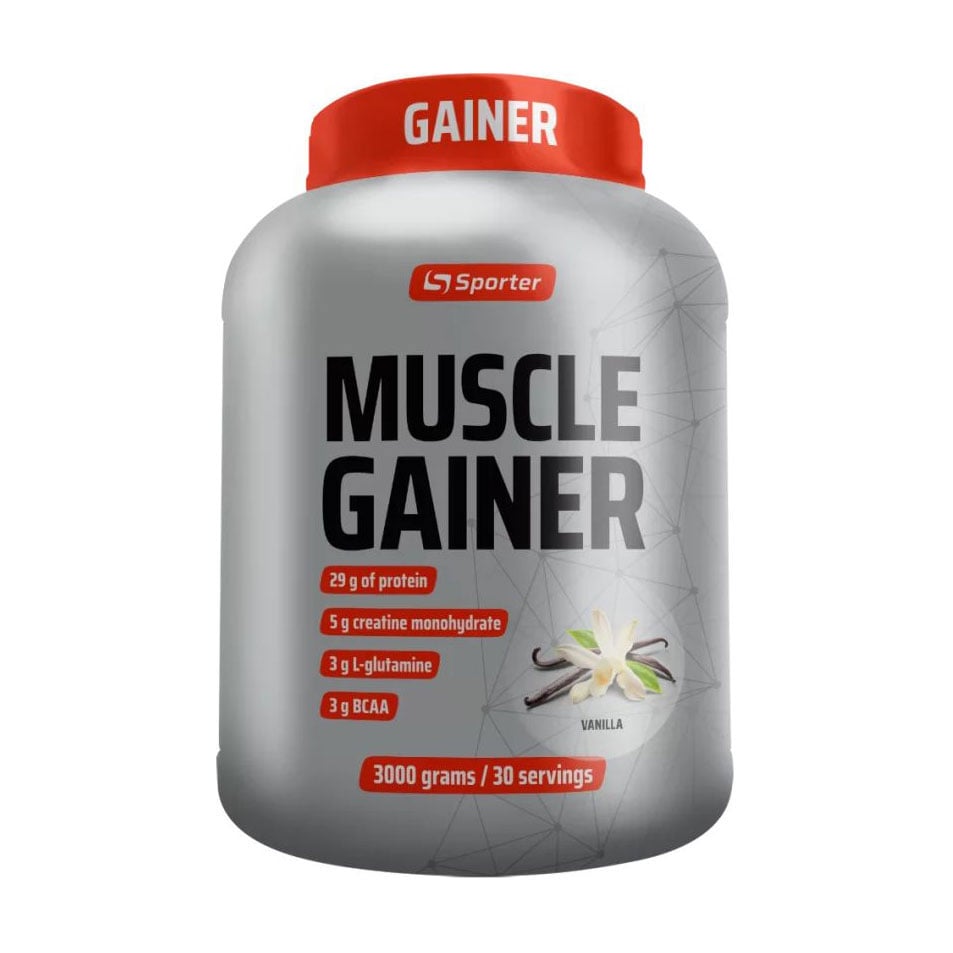 Гейнер Sporter Muscle Gainer Ваніль, в порошку, 3 кг
